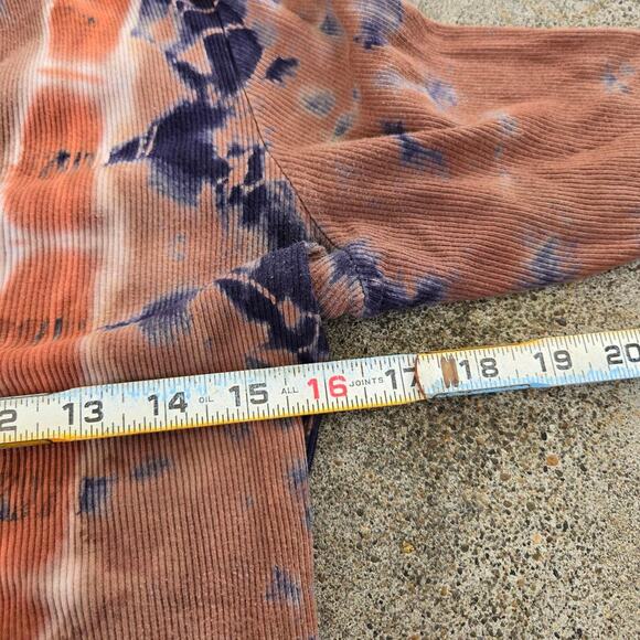 Vtg 90s Y2k TRYST Abstract Watercolor Dye All Over Print Whimsy Ribbed Top S - Picture 4 of 5